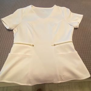 Jaanuu white scrub top
